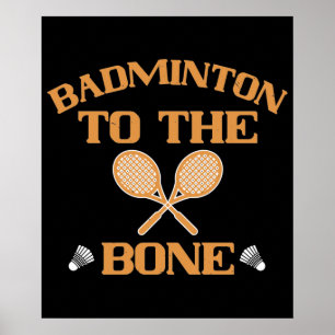 Poster Badminton - Badminton à l'os