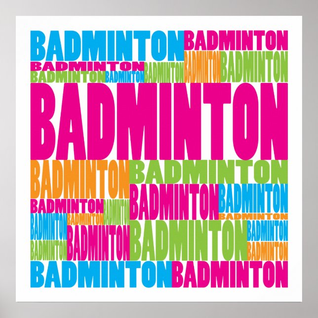 Poster Badminton coloré (Devant)