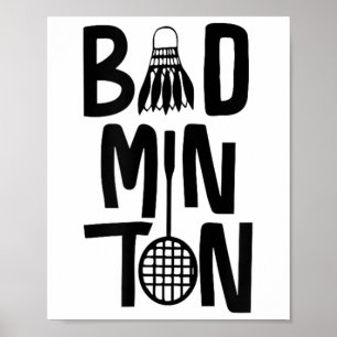 Poster Badminton cool Art minimal, Volant de badminton et