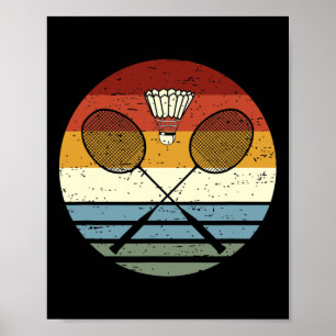Poster Badminton - Cool Vintage Retro Sport