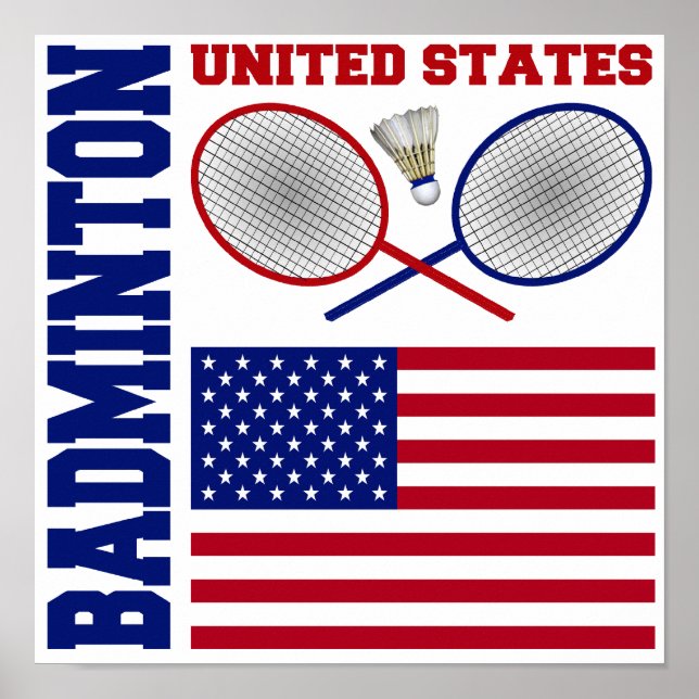 Poster Badminton des États-Unis (Devant)