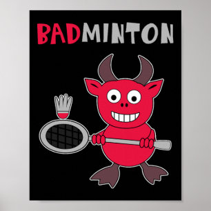 Poster Badminton Devil Badminton Player Navette Sports Sm