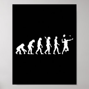 Poster Badminton Evolution Jersey Tee Funny Rackets Ball