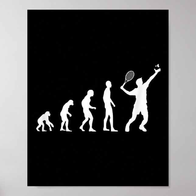 Poster Badminton Evolution Shuttle Funny  (Devant)