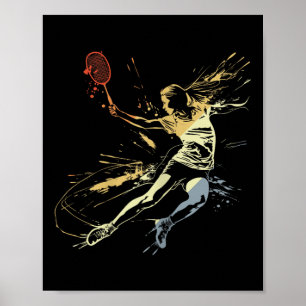 Poster Badminton Femme Grafitti Jeu De Navette Pour Fille