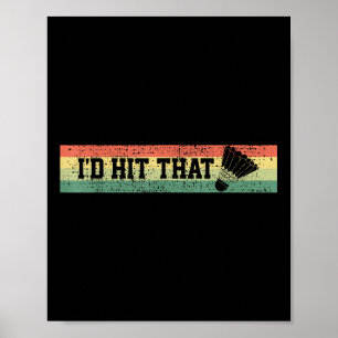 Poster Badminton Funny Player Cadeau Tee Vintage Retro St
