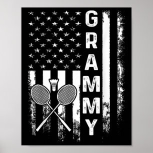 Poster Badminton Grammy American Flag Vintage Christmas X