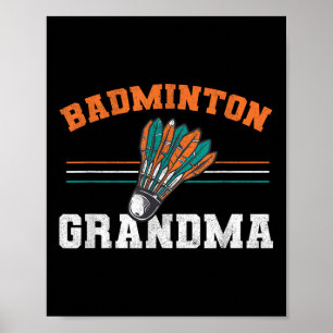 Poster Badminton Grand-mère Birdie Femmes Badmint