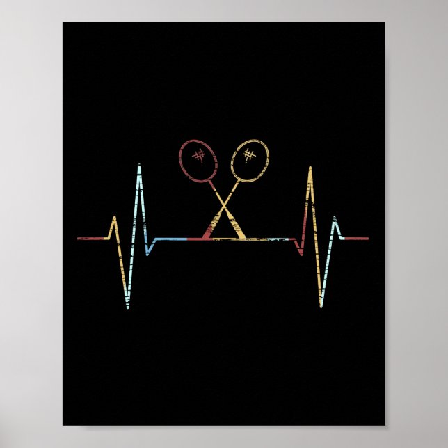 Poster Badminton Heartbeat (Devant)
