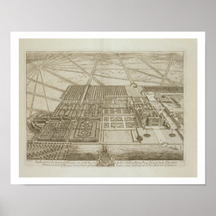 Poster Badminton House dans le Comté de Gloucester, engra