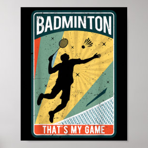 Poster Badminton How I Roll Vintage C'est Mon Jeu 