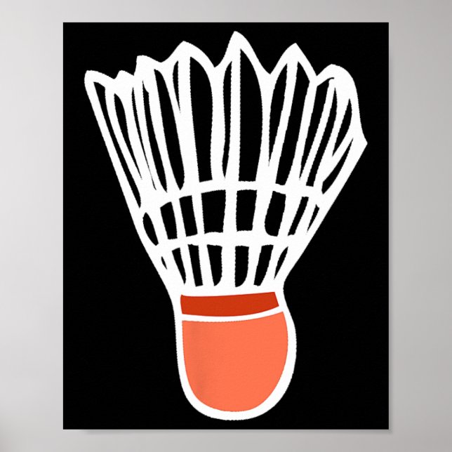 Poster Badminton Player Racket Shuttle Illustration Sport (Devant)