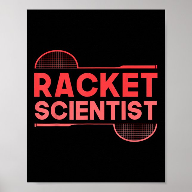 Poster Badminton Player Shuttle Racket Scientist Badminto (Devant)