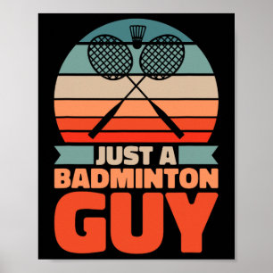 Poster Badminton Rétro - Navette Vintage Juste Un Badmint