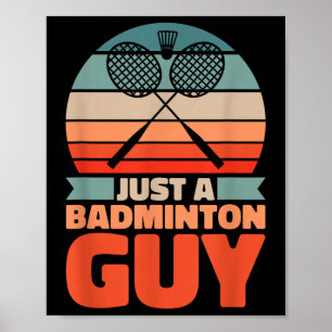 Poster Badminton Rétro - Volant Vintage Juste Un Badminto