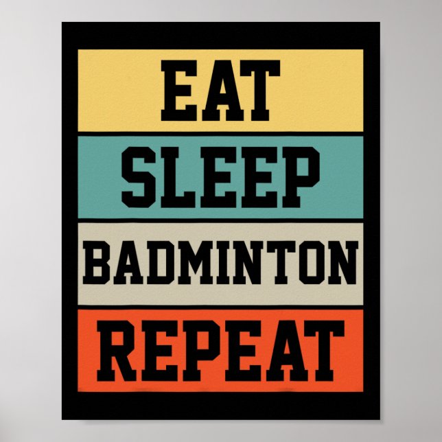 Poster Badminton Sport Player Retro Funny Cadeau (Devant)