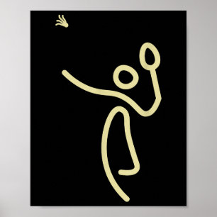 Poster Badminton Stick Man - Shuttle Gift Idea