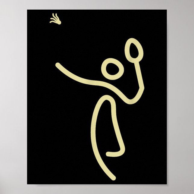 Poster Badminton Stick Man - Shuttle Gift Idea (Devant)