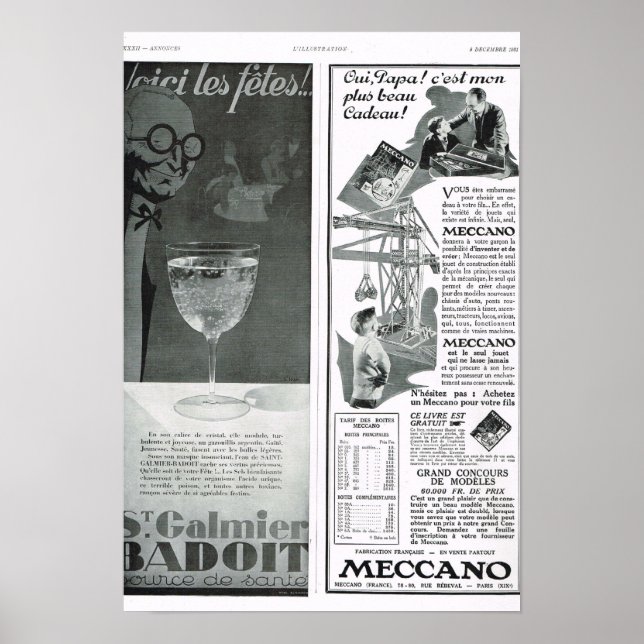 Poster Badoit, Meccano (Devant)