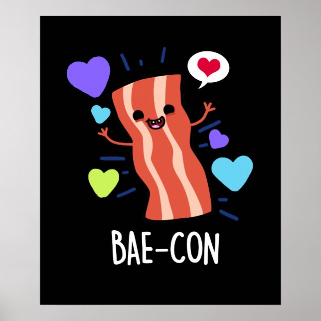 Poster Bae-con Funny Bacon Pun (Devant)