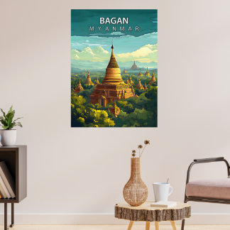 Poster Bagan, Myanmar : Une tapisserie intemporelle