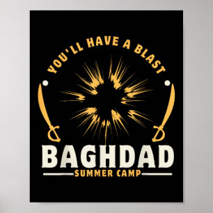 Poster Bagdad Camp d'été Usa Anciens combattants Irak
