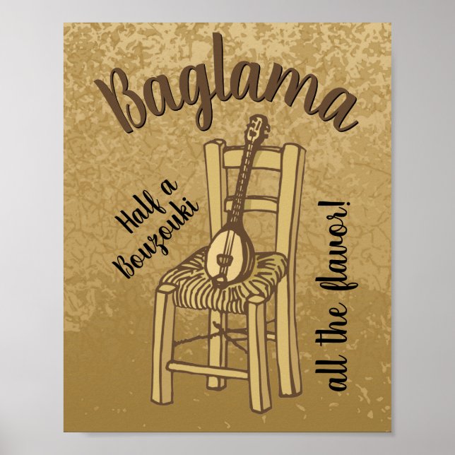 Poster Baglama sur la chaise (Devant)