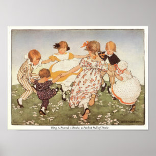 Poster Bague A Round A Rosie Nursery Rhyme Imprimer
