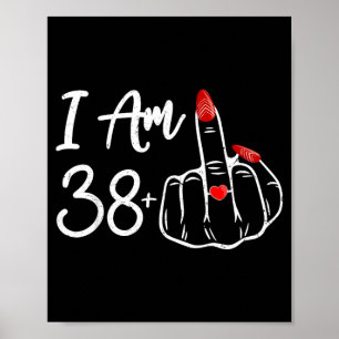 Poster Bague de doigt du milieu 38 Plus 1 39e anniversair