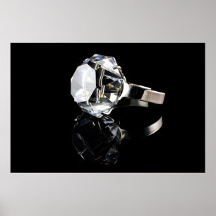 Poster Bague diamant sur noir