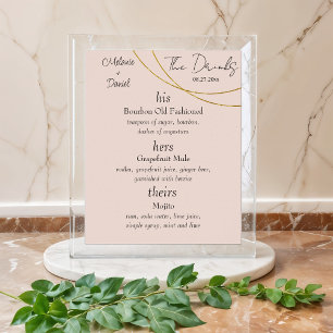 Poster Bagues minimalistes "Les Boissons" Barre Mariage