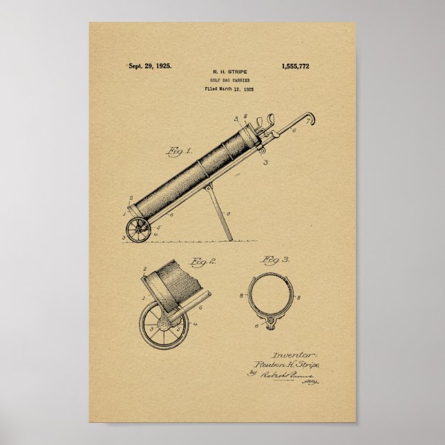 Poster Baguette de golf Vintage 1925 Art Imprimer (Devant)