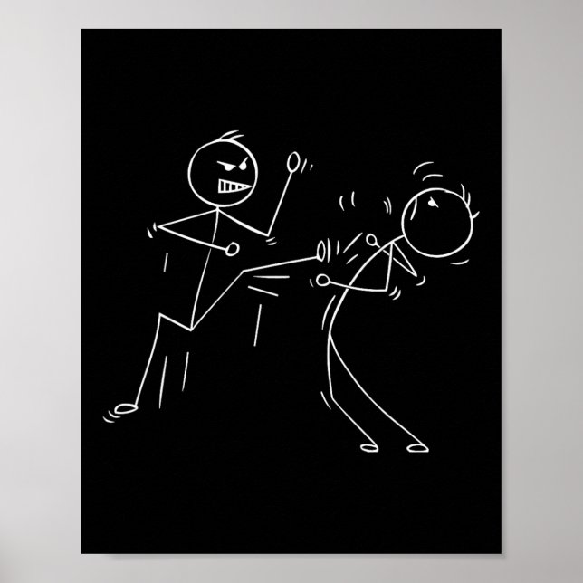 Poster Baguette karaté Funny Figure Karate (Devant)