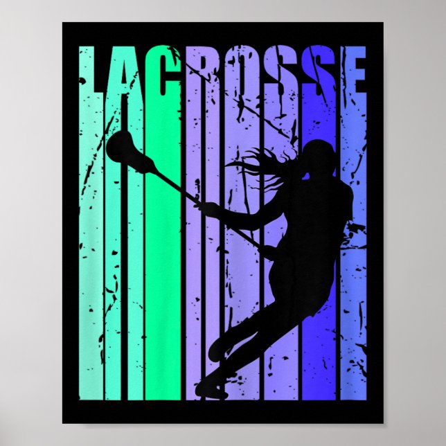Poster Baguettes rétros de crosse d'anniversaire Lacrosse (Devant)