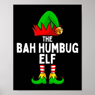 Poster Bah Humbug Elf Matching Famille Noël