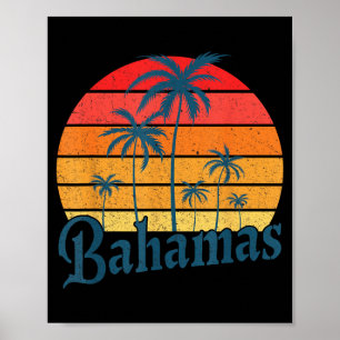Poster Bahamas Plage Trocal Ambiance Estivale Palmier Vin
