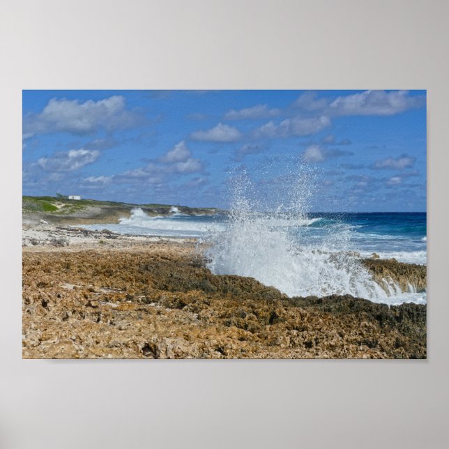 Poster Bahamas Splash, Great Abaco Island, Bahamas (Devant)