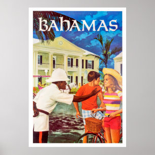 Poster Bahamas, un policier se dirige vers un couple
