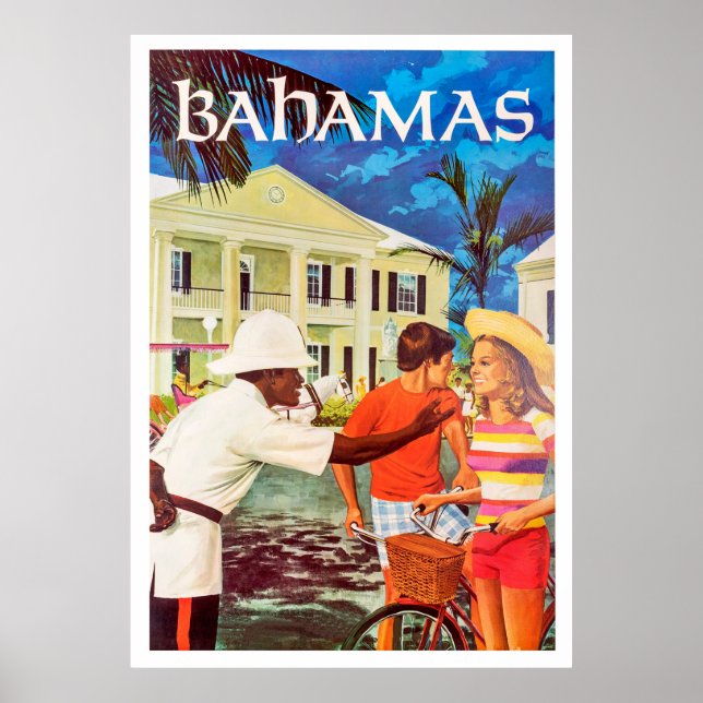 Poster Bahamas, un policier se dirige vers un couple (Devant)