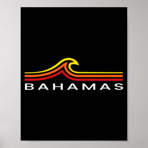 Poster Bahamas Vagues Vintage Hommes Femmes Filles Garçon