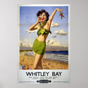 Poster Baie britannique 1949 de Whitley de chemins de fer