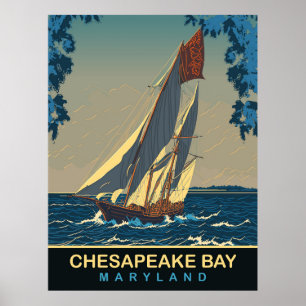 Poster Baie de Chesapeake, Maryland, Voyage