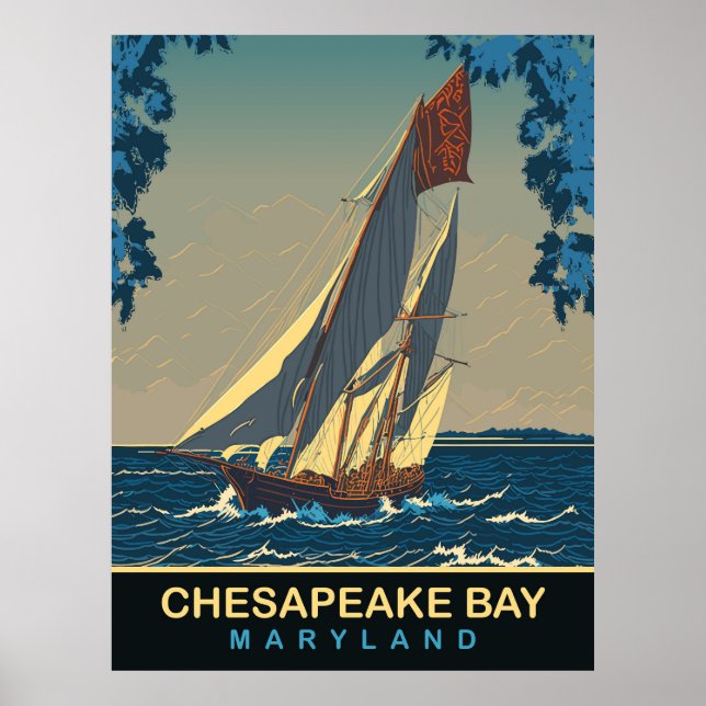 Poster Baie de Chesapeake, Maryland, Voyage (Devant)