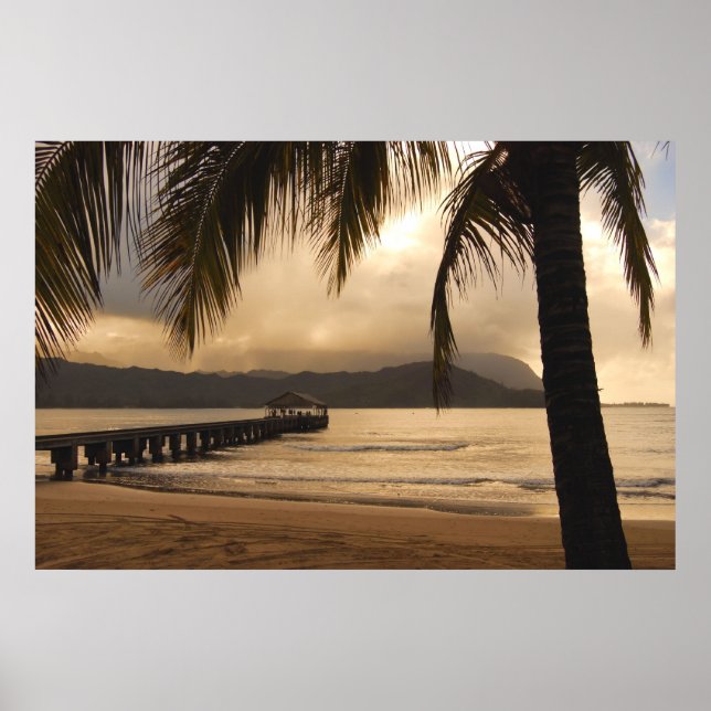 Poster Baie de Hanalei - Kauai, Hawaii (Devant)