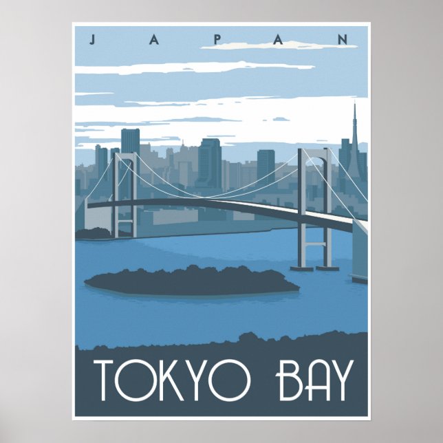 Poster Baie de Tokyo en journée (Devant)