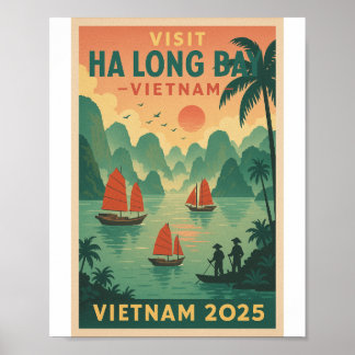 Poster baie d'halong vietnam voyage 2026