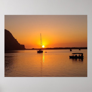 Poster Baie Morro au coucher du soleil