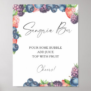 Poster Baie sucrée à l'aquarelle - bar à sangria