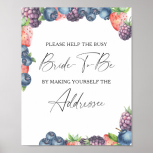 Poster Baie sucrée - aider la mariée occupée Adresse