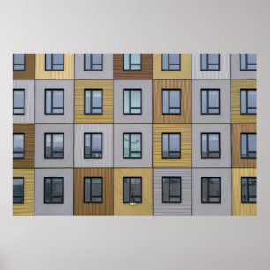 Poster Baies vitrées blanches et beiges